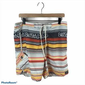 ❤️ Billabong Men's Striped Swim Trunks Size 34